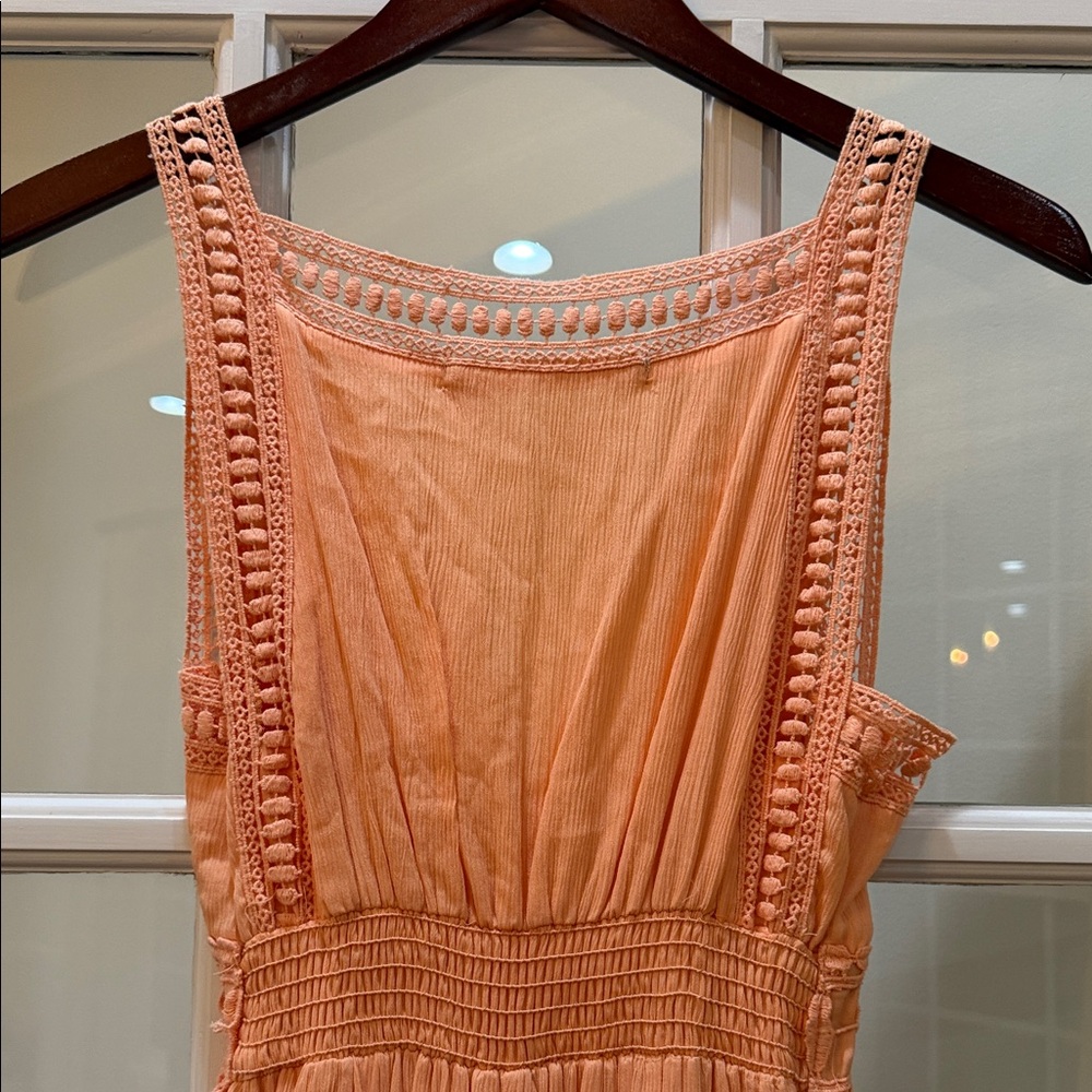 Chelsea & Violet Peach Boho Festival Maxi Dress Medium Sleeveless Summer Wedding - Picture 9 of 14